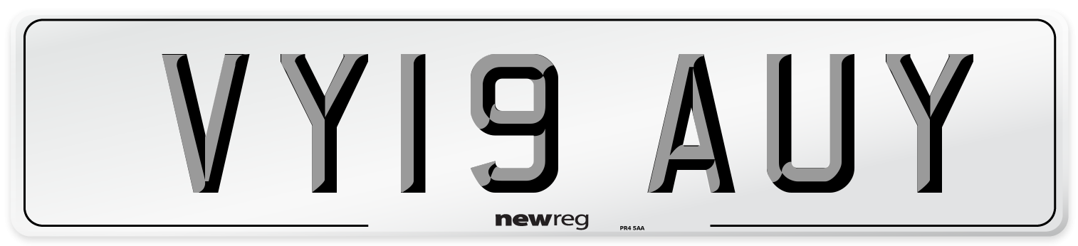 VY19 AUY Number Plate from New Reg